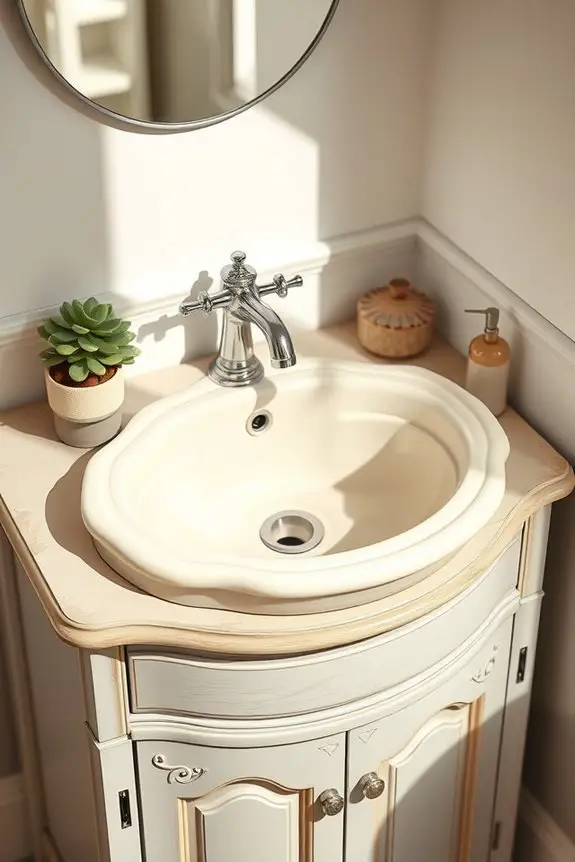vintage compact sink charm