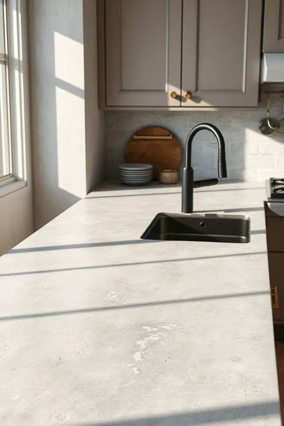 vintage concrete kitchen finishes