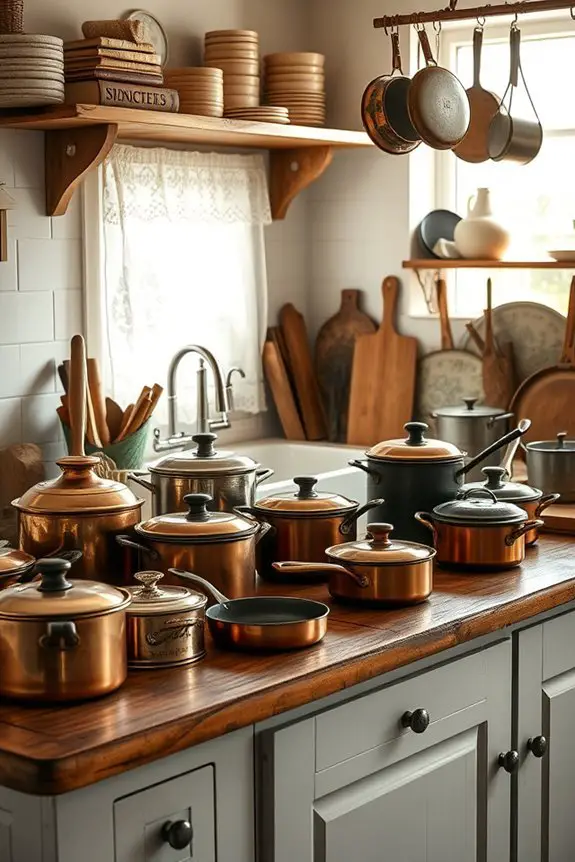 vintage cookware decorative displays