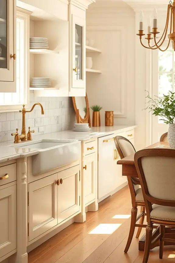 vintage cream and gold