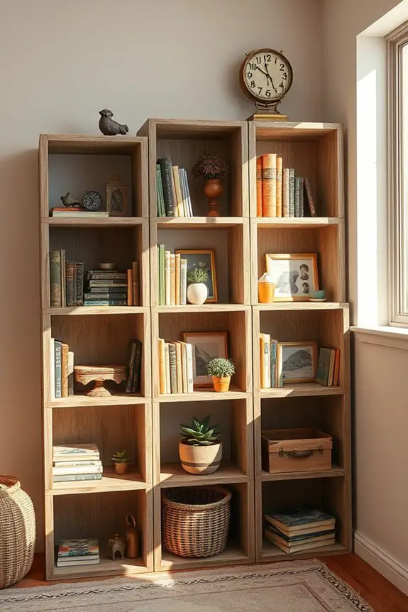 vintage cube shelves decor