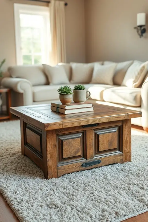 vintage door coffee table