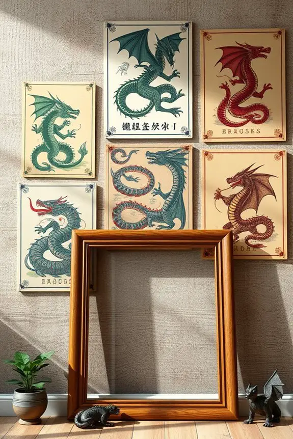 vintage dragon wall art