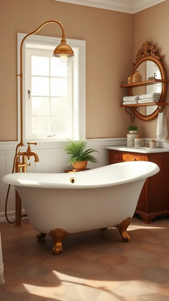 vintage fixtures enhance bathrooms