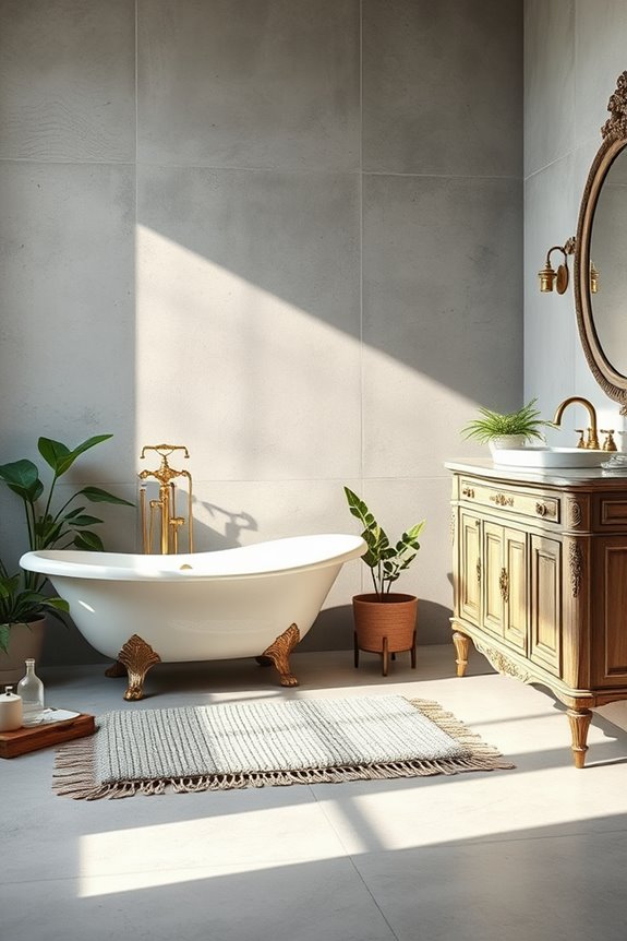 vintage fixtures on concrete