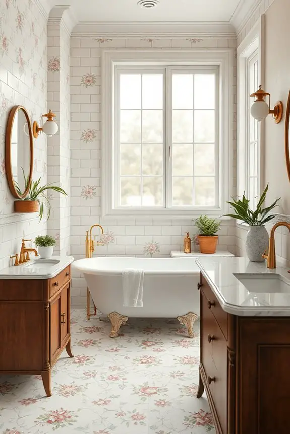 vintage floral bathroom charm