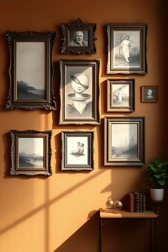 vintage frames enhance decor