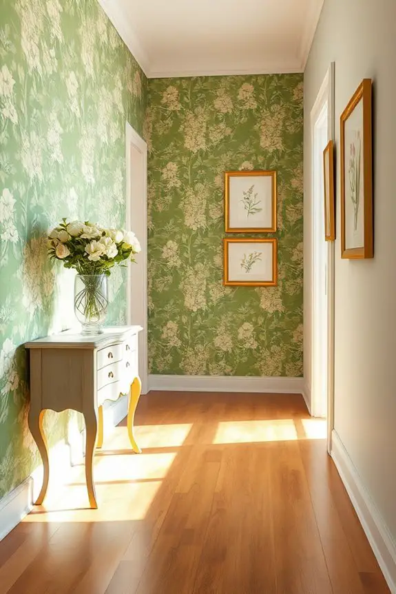 vintage green floral elegance