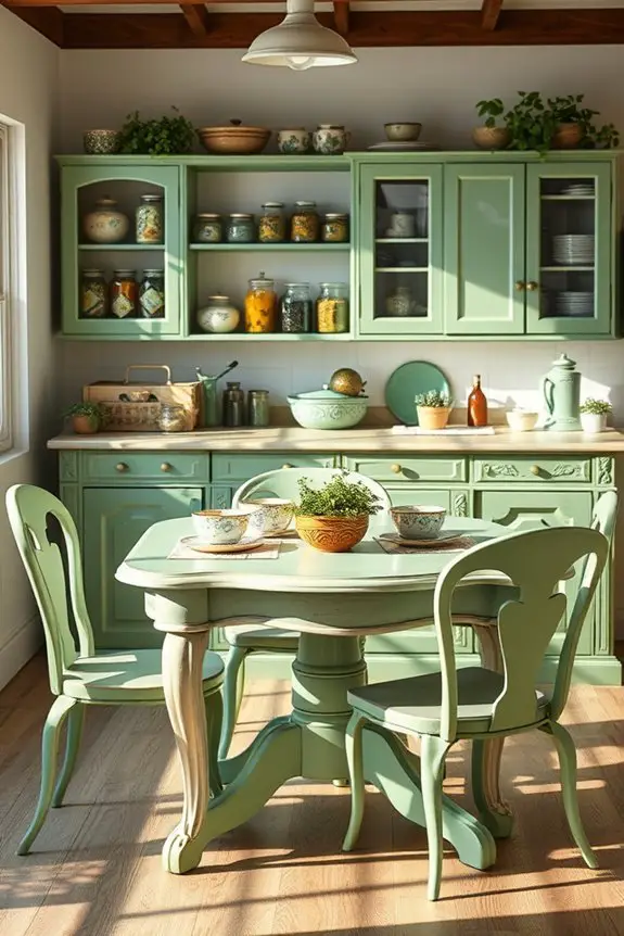 vintage green furniture charm