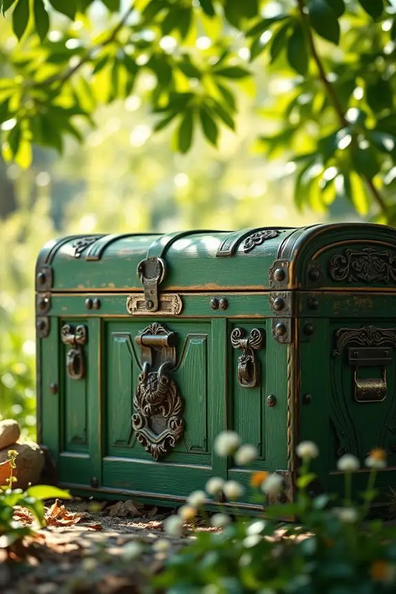 vintage green trunk storage
