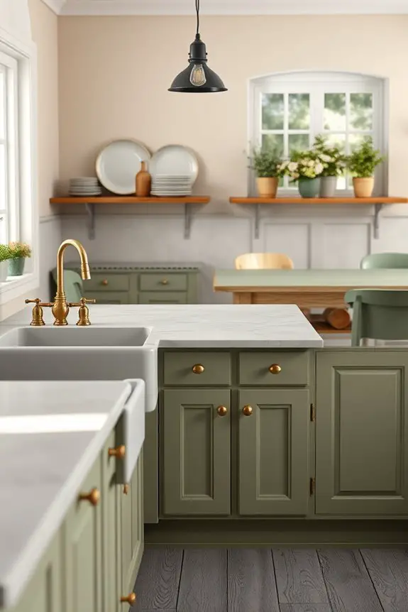 vintage grey olive kitchen