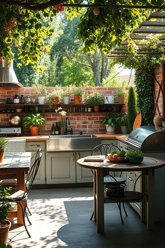 vintage inspired modern outdoor kitchen