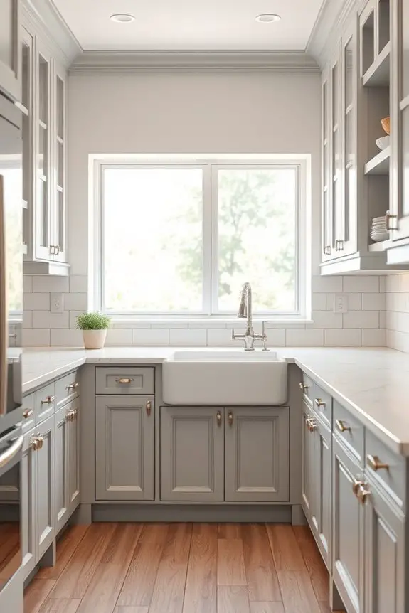 vintage inspired soft grey kitchen