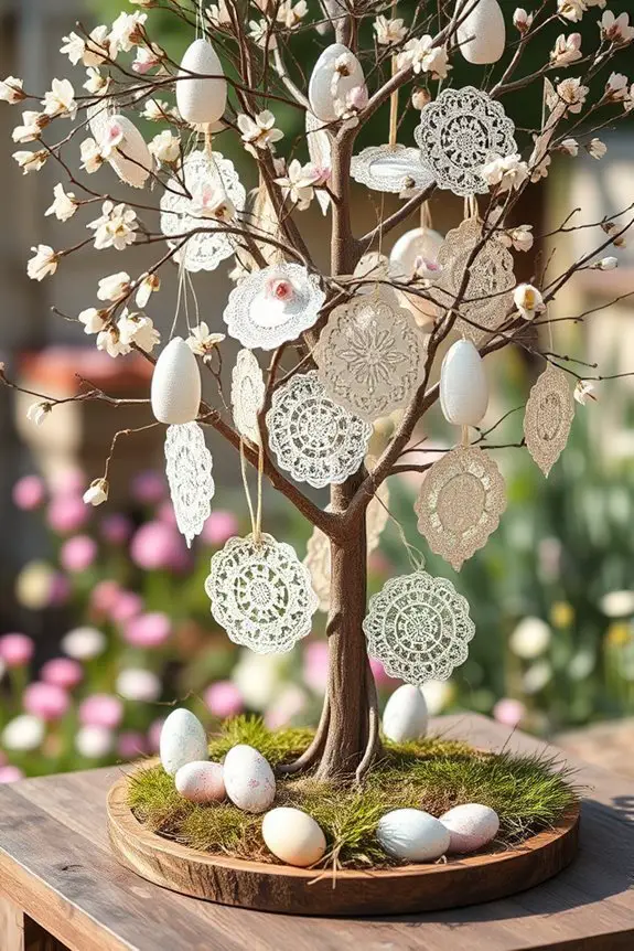 vintage lace easter decor
