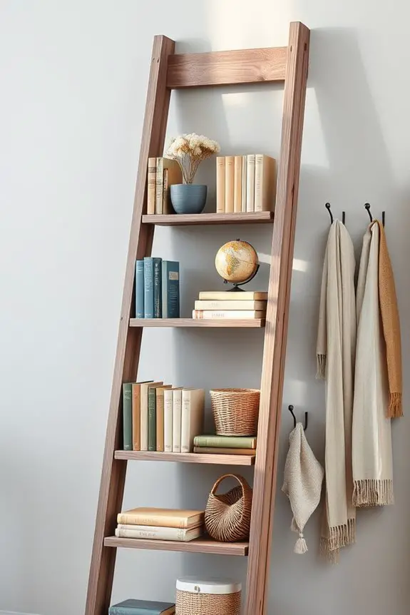 vintage ladder bookshelf design