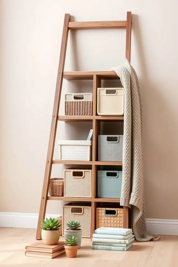 vintage ladder cube storage