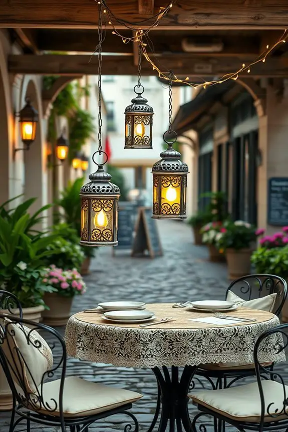 vintage lanterns create ambiance