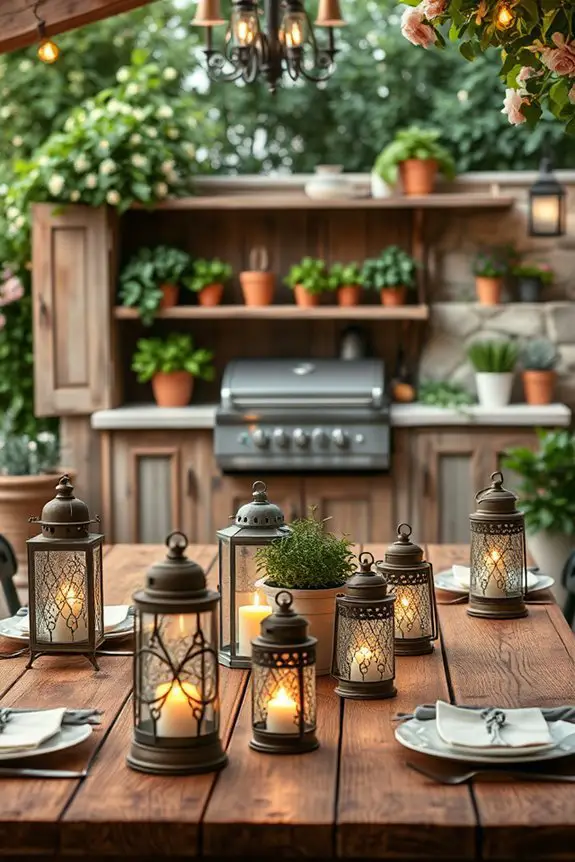 vintage lanterns enhance ambiance