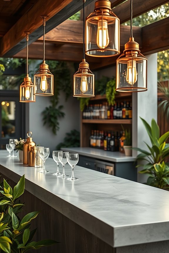 vintage lighting enhances ambiance