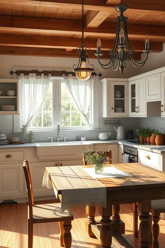 vintage lighting enhances charm