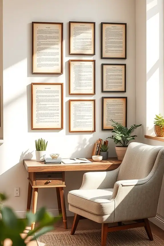vintage literary wall decor