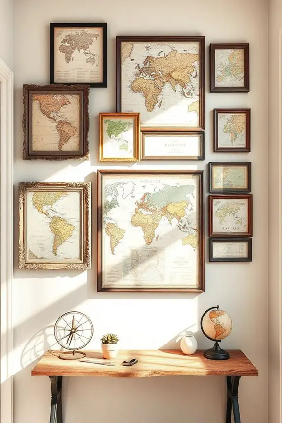 vintage map wall gallery