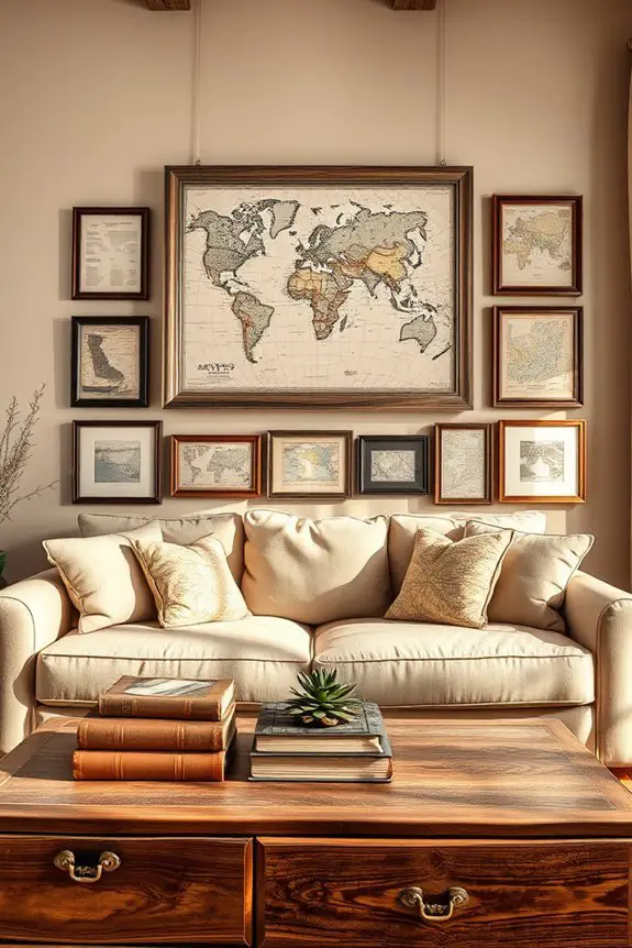 vintage maps for decor