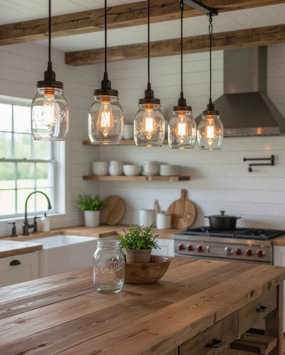 vintage mason jar lighting