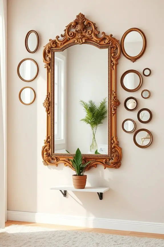vintage mirrors enhance decor