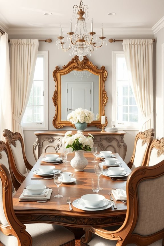 vintage mirrors enhance elegance