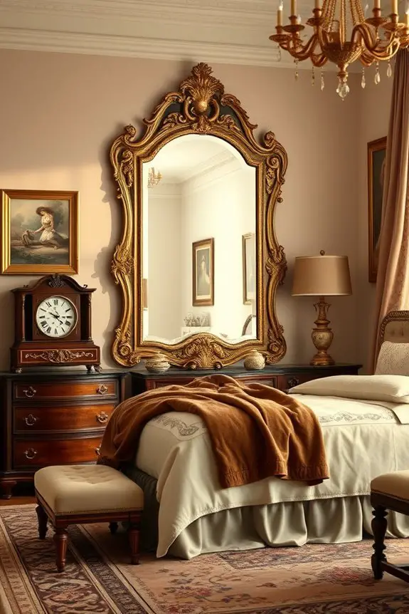 vintage mirrors enhance elegance