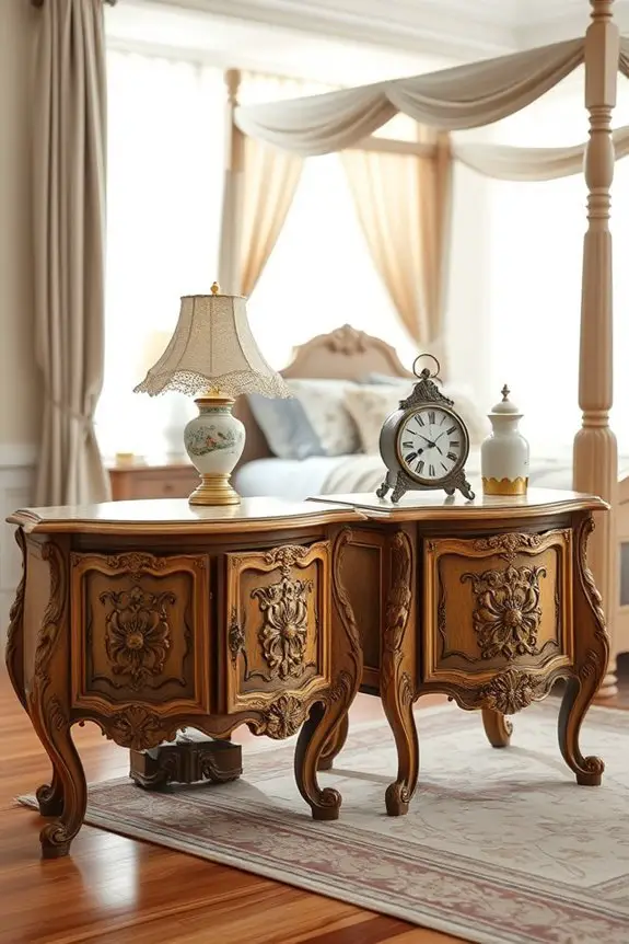 vintage nightstands enhance elegance