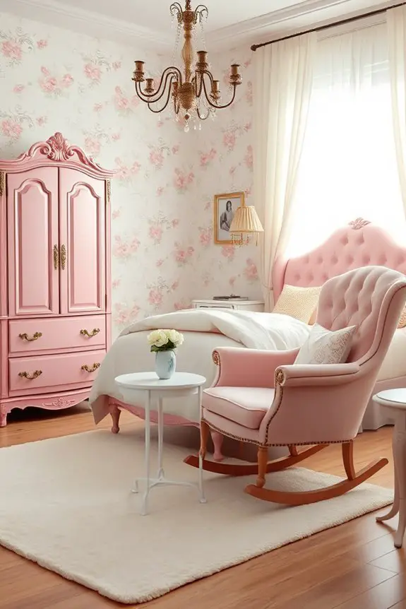 vintage pink furniture accents
