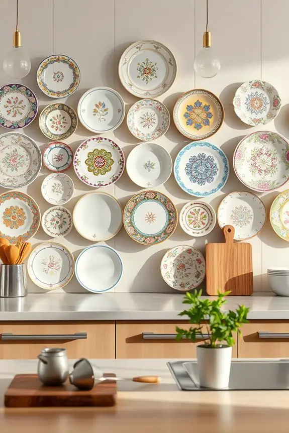 vintage plates kitchen decor
