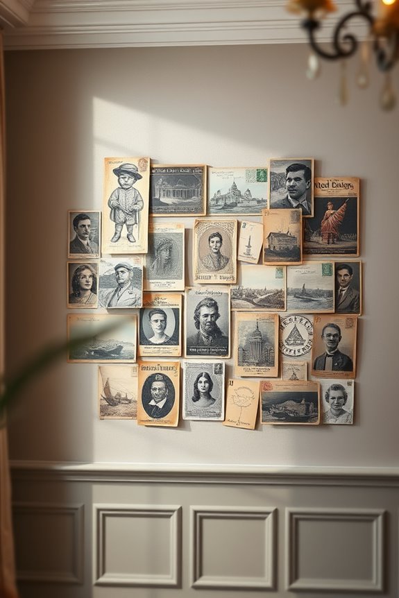 vintage postcard collage decor