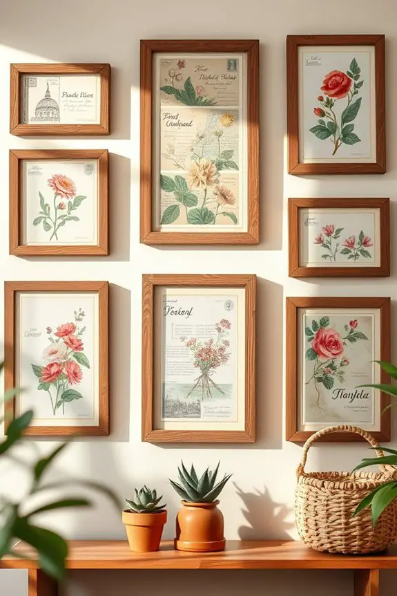 vintage postcard gallery display