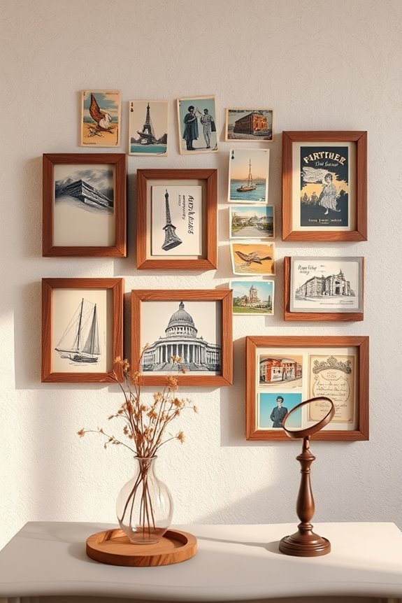 vintage postcard gallery display