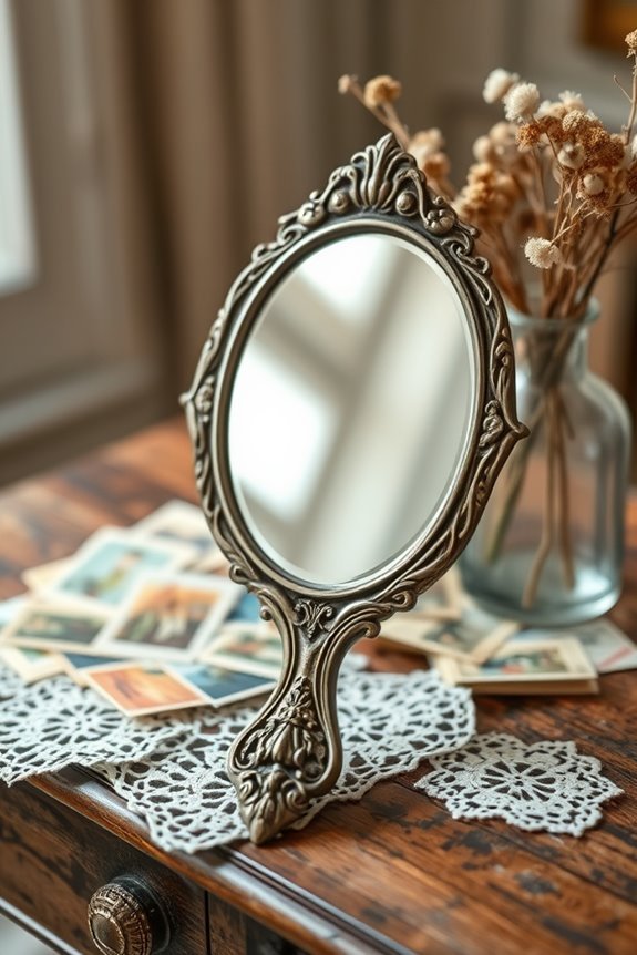 vintage postcard mirror display