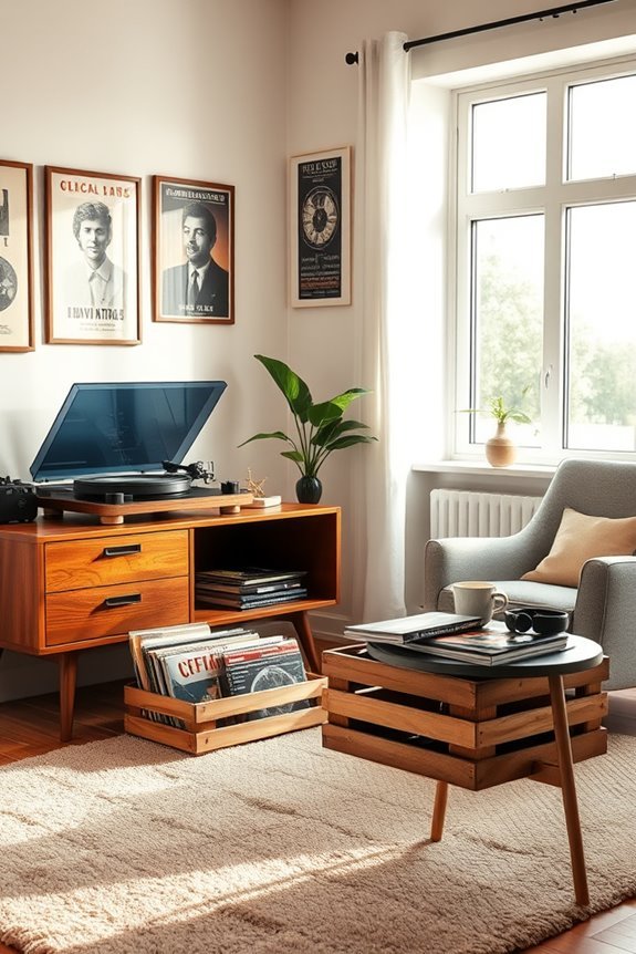 vintage records enhance ambiance