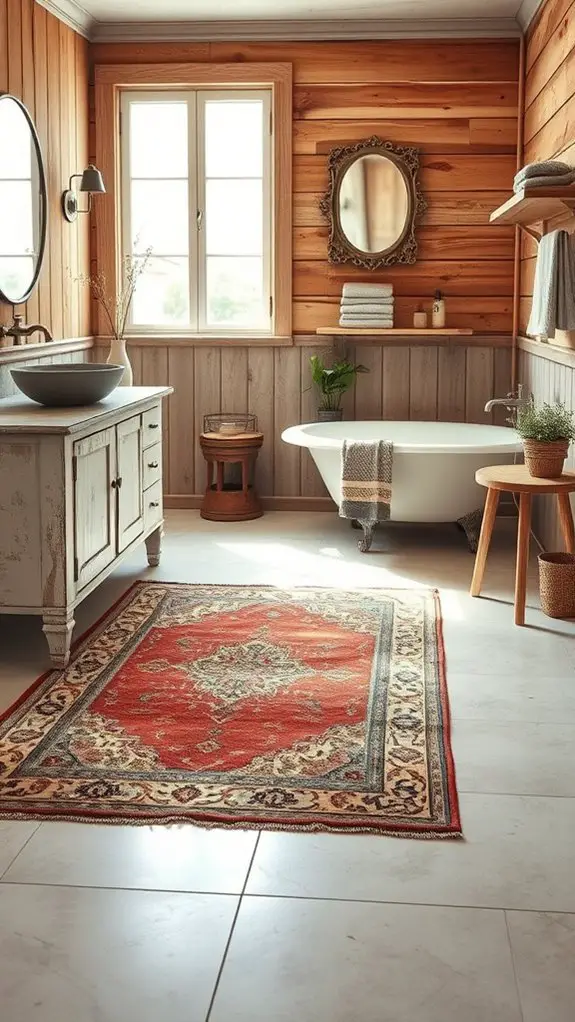 vintage rugs for bathrooms
