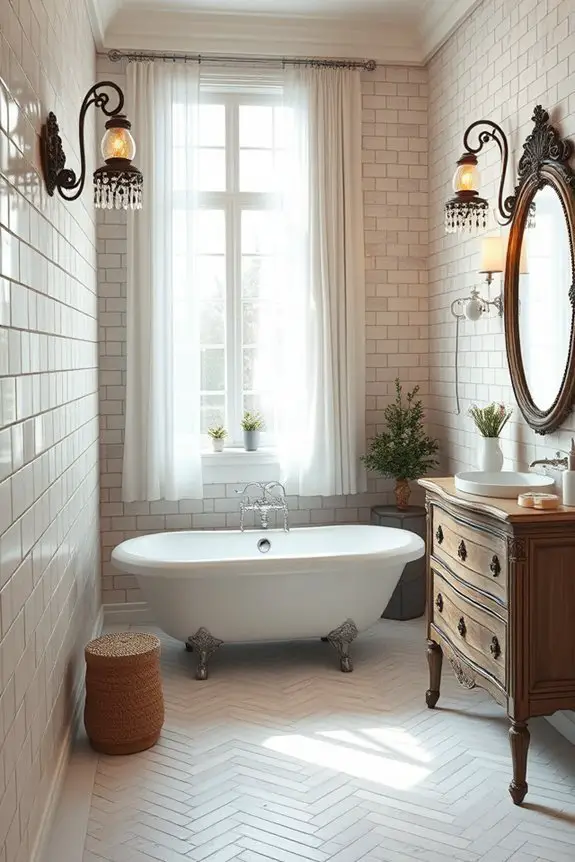 vintage sconces enhance ambiance