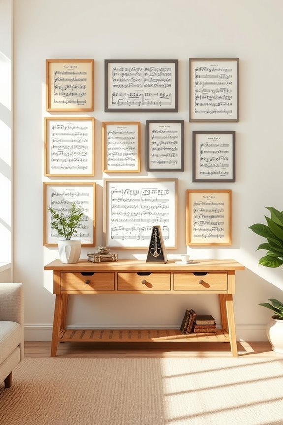 vintage sheet music decor