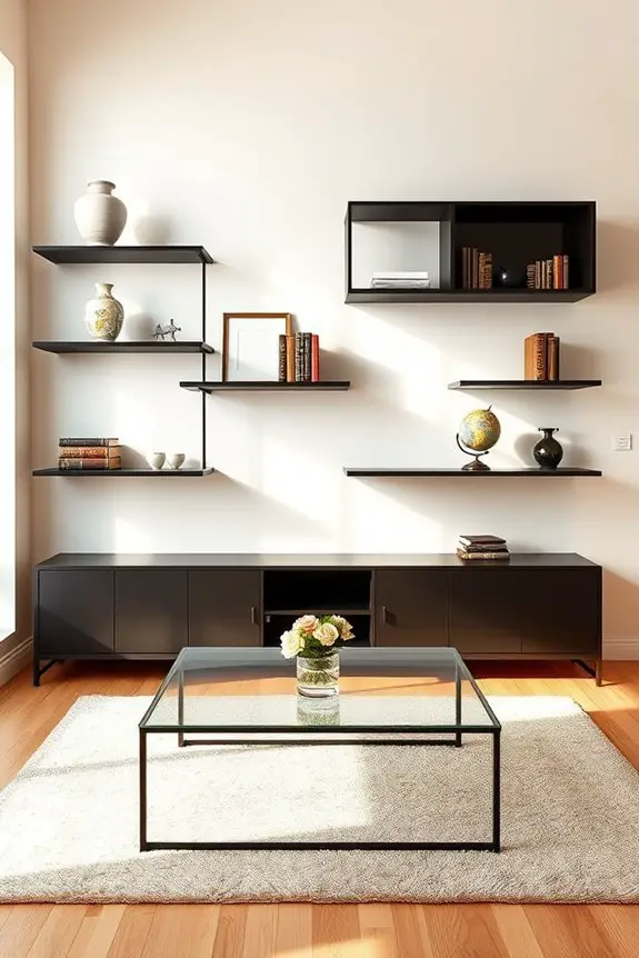 vintage shelves showcase antiques