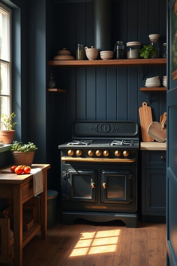 vintage stove enhances charm