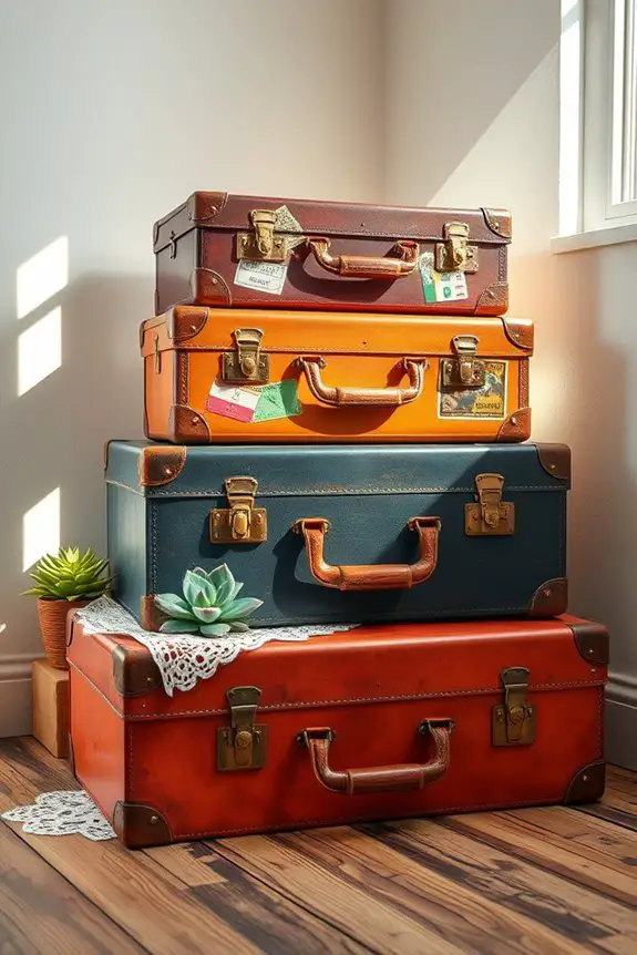 vintage suitcase home organization