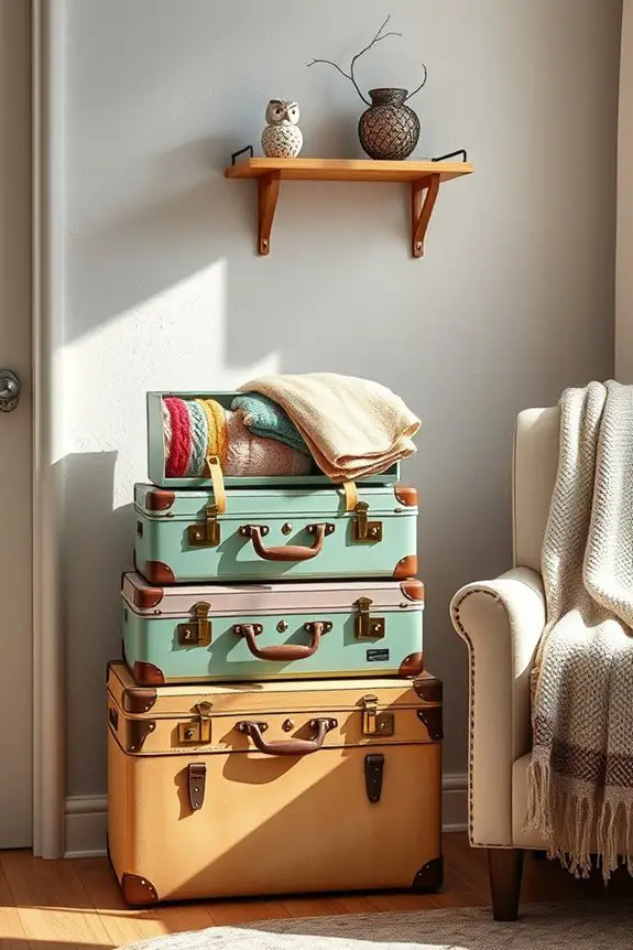 vintage suitcase storage solutions