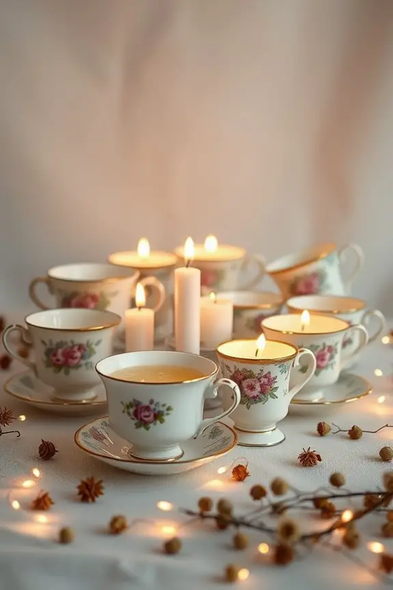 vintage teacup candle holders