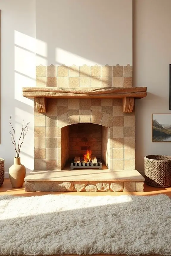 vintage tile fireplace transformation