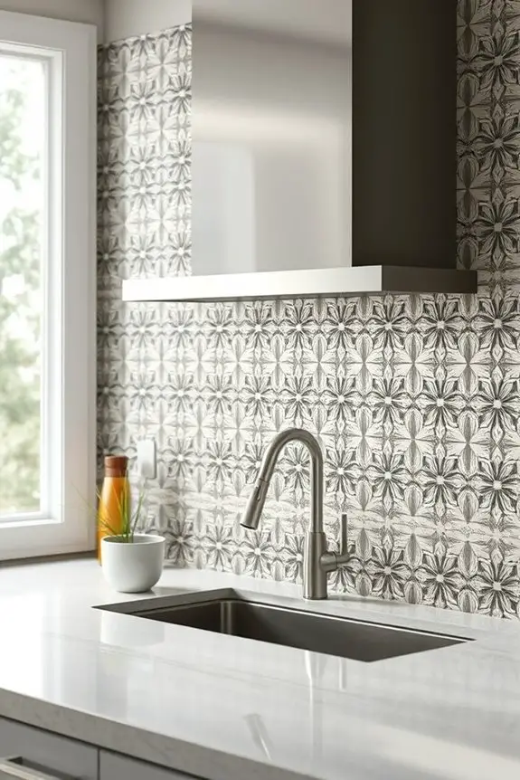 vintage tin kitchen backsplash