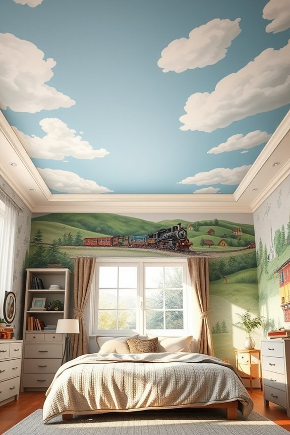 vintage train ceiling design